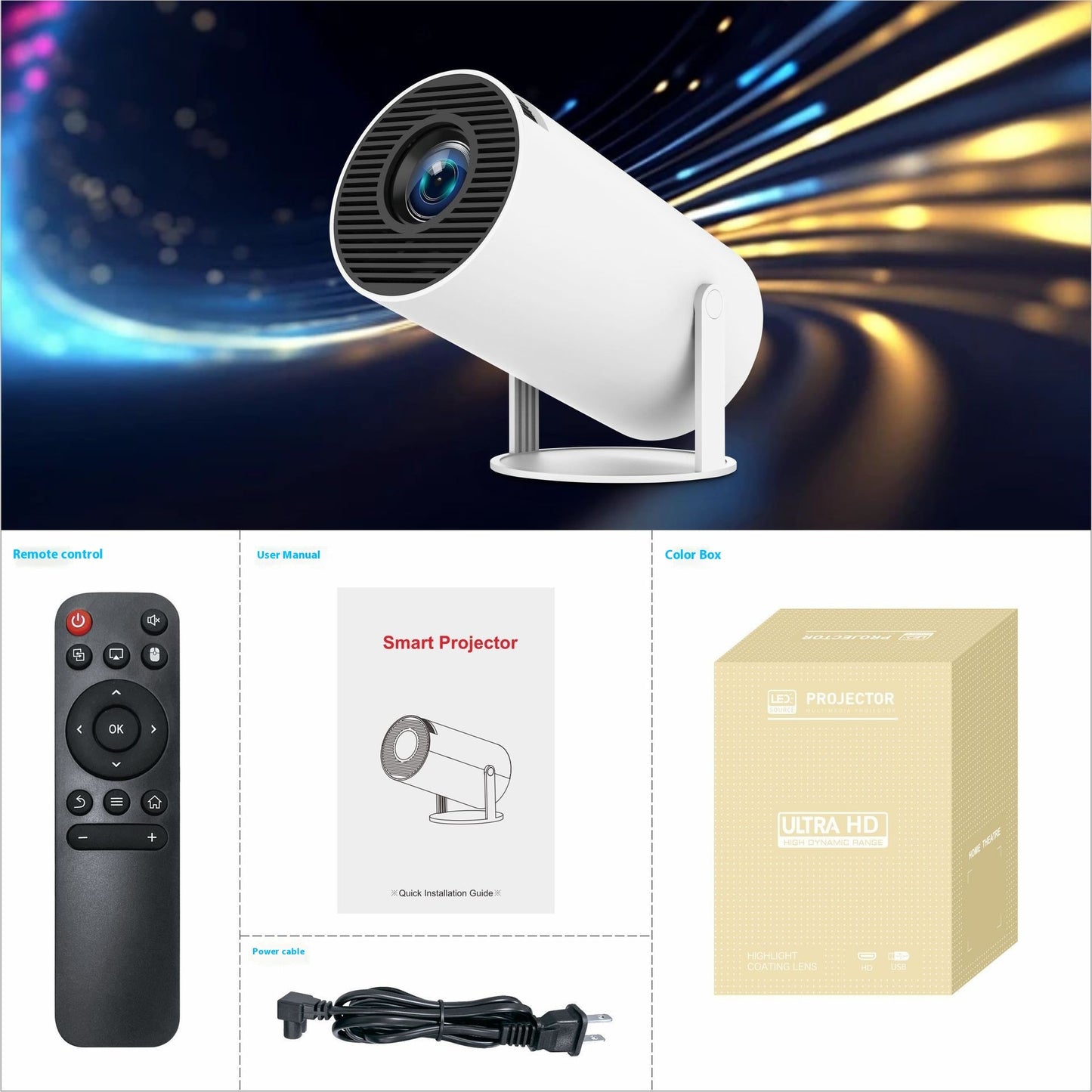 Nuvé Aura™ Pro Smart Portable 4k Projector