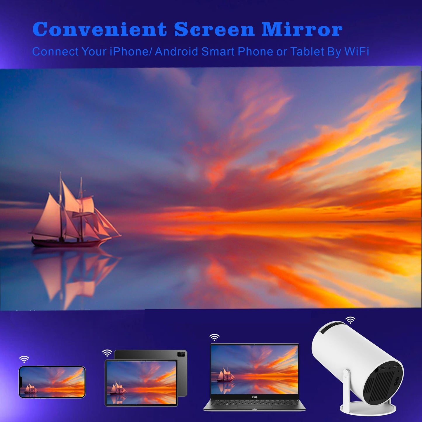 Nuvé Aura™  Pro Smart Portable 4k Projector